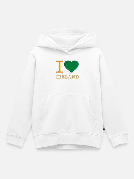 I LOVE IRELAND - Kinder Premium Organic Hoodie - Weiß