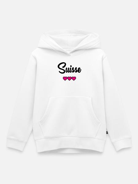 SCHWEIZ - Kinder Premium Organic Hoodie - Weiß