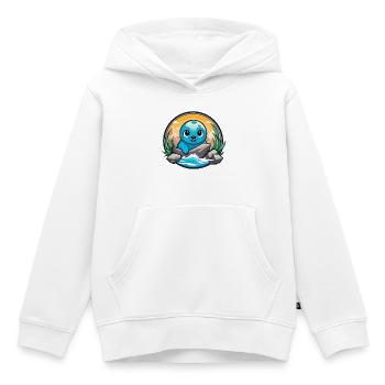 Kleine Robbe an Felsen - Kinder Premium Organic Hoodie - Weiß - Vorne - AI Model Kid Female (0cm)
