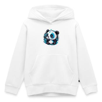 Panda Ours Petit et Mignon - Sweat Premium à capuche enfant bio - blanc - Devant - AI Model Kid Female (0cm)