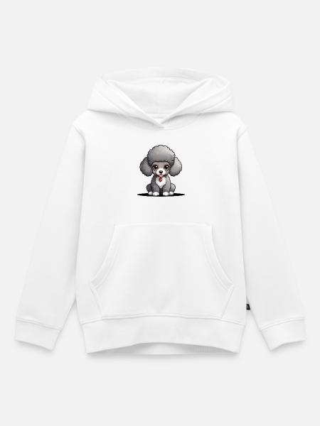 Wuscheliger Pudel mit Herzchen - Kinder Premium Organic Hoodie - Weiß