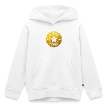 Hurrah 1ère classe - emblème doré avec étoile - Sweat Premium à capuche enfant bio - blanc - Devant - AI Model Kid Female (0cm)