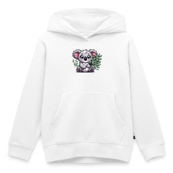 Der niedliche Koala mit einem Eukalyptus Strauß - Kinder Premium Organic Hoodie - Weiß - Vorne - AI Model Kid Female (0cm)