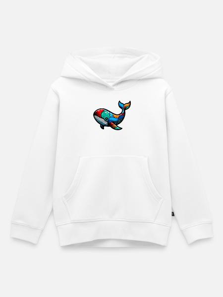 Wal - Kinder Premium Organic Hoodie - Weiß