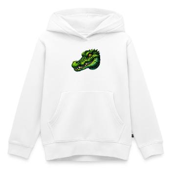 Alligator Crocodile - Kids Premium Organic Hoodie - white - Front - AI Model Kid Female (0cm)