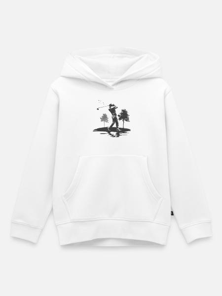 Golfer Grafik - Kinder Premium Organic Hoodie - Weiß