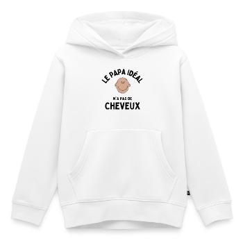 Der ideale Vater hat keine Haare - Kinder Premium Organic Hoodie - Weiß - Vorne - AI Model Kid Female (0cm)