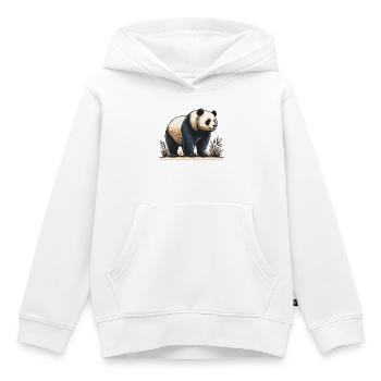 Panda - Sweat Premium à capuche enfant bio - blanc - Devant - AI Model Kid Female (0cm)