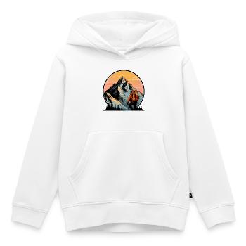 Alpiniste - Sweat Premium à capuche enfant bio - blanc - Devant - AI Model Kid Female (0cm)