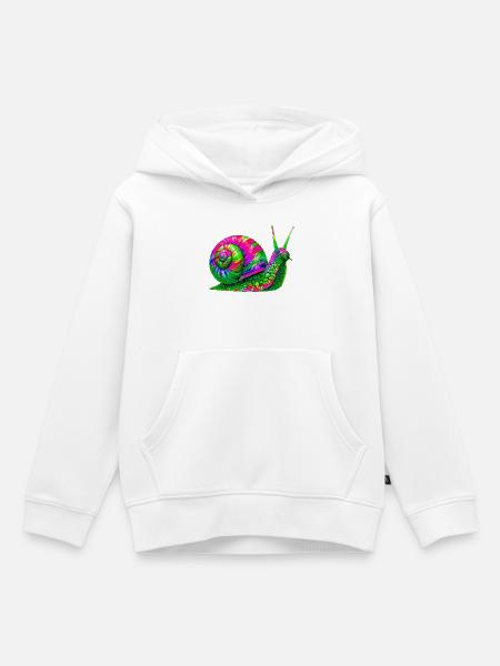 Schnecke - Kinder Premium Organic Hoodie - Weiß