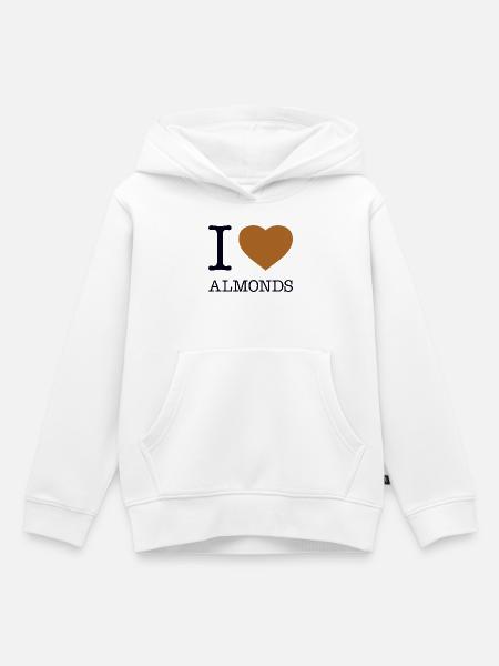 I LOVE ALMONDS - Kinder Premium Organic Hoodie - Weiß
