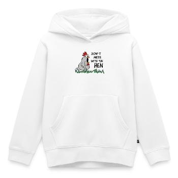 dont mess with the hen chicken - Kinder Premium Organic Hoodie - Weiß - Vorne - AI Model Kid Female (0cm)