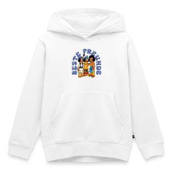 Yakari, Arc-en-ciel et Petit Blaireau sont les meilleurs amis - Sweat Premium à capuche enfant bio - blanc - Devant - AI Model Kid Female (0cm)