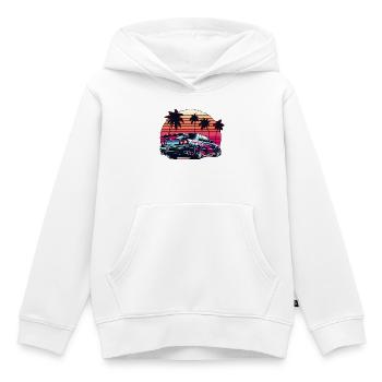 JDM voiture Japonais Voiture Rétro Course Drifting Légende - Sweat Premium à capuche enfant bio - blanc - Devant - AI Model Kid Female (0cm)