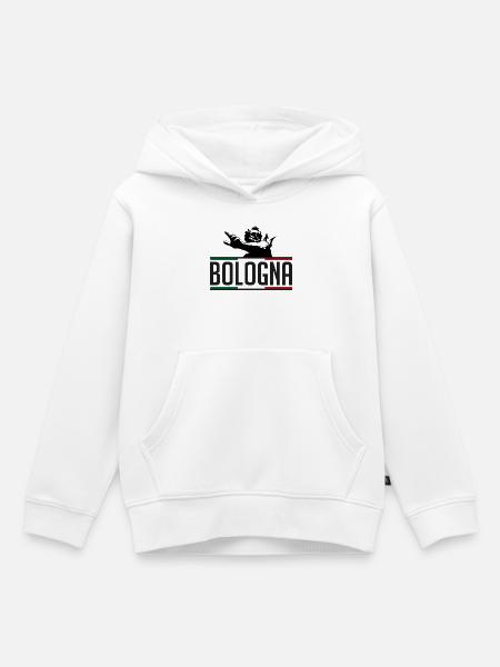Nettuno Bologna Tricolore - Sweat Premium à capuche enfant bio - blanc