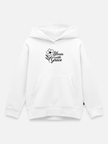 Bloom with Grace - Kinder Premium Organic Hoodie - Weiß
