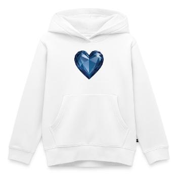 SAPHIR HEART - peace & love - Sweat Premium à capuche enfant bio - blanc - Devant - AI Model Kid Female (0cm)