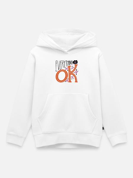 Alles wird gut – Motivierendes Statement-Design - Kinder Premium Organic Hoodie - Weiß