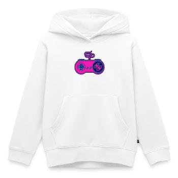 Retro-Pink-Neon-Controller - Kinder Premium Organic Hoodie - Weiß - Vorne - AI Model Kid Female (0cm)