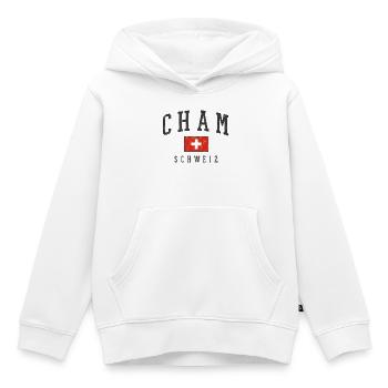 Cham Schweiz Flaggenstil - Kinder Premium Organic Hoodie - Weiß - Vorne - AI Model Kid Female (0cm)
