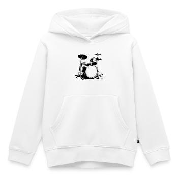 Croquis de tambour - Sweat Premium à capuche enfant bio - blanc - Devant - AI Model Kid Female (0cm)