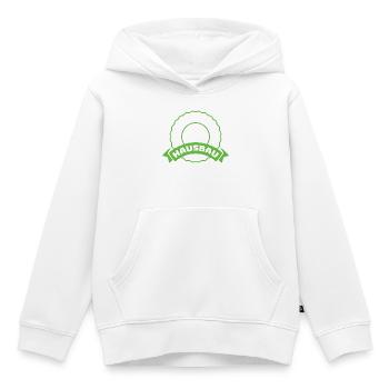 Team House Building Emblem - Kids Premium Organic Hoodie - white - Front - AI Model Kid Female (0cm)