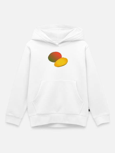 Tropischer Mango-Duo-Farbverlauf - Kinder Premium Organic Hoodie - Weiß