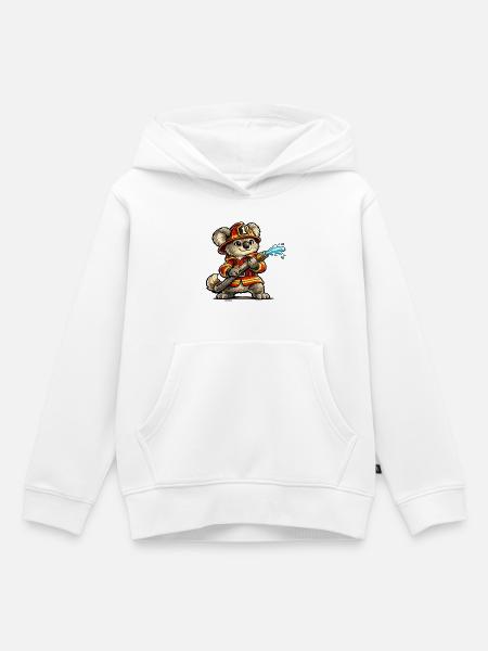 Feuerwehrkoala Wasserstrahl - Kinder Premium Organic Hoodie - Weiß