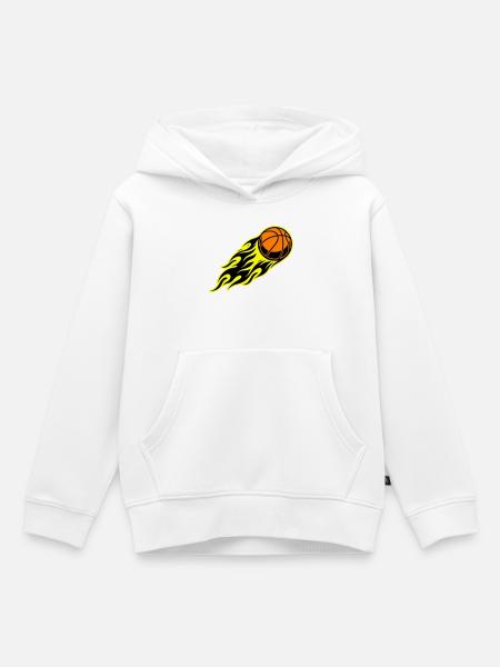 Basketball Flamme - Kinder Premium Organic Hoodie - Weiß