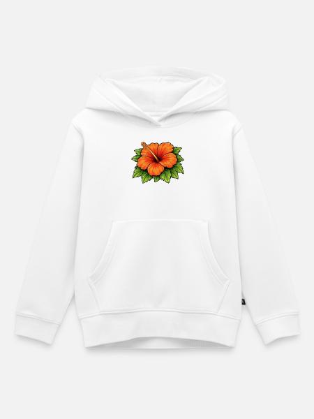 Hibiskus-Tropenblüte - Kinder Premium Organic Hoodie - Weiß