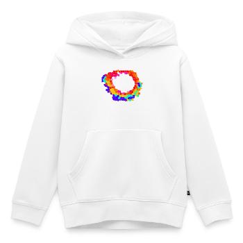 Orbite mosaïque de Voronoi - Sweat Premium à capuche enfant bio - blanc - Devant - AI Model Kid Female (0cm)