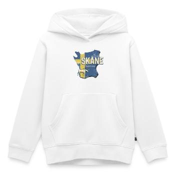 Carte de la province de Skane Suède Souvenir vintage - Sweat Premium à capuche enfant bio - blanc - Devant - AI Model Kid Female (0cm)