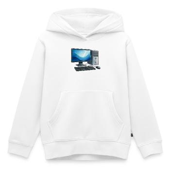 Retro PC Arbeitsstation Illustration - Kinder Premium Organic Hoodie - Weiß - Vorne - AI Model Kid Female (0cm)