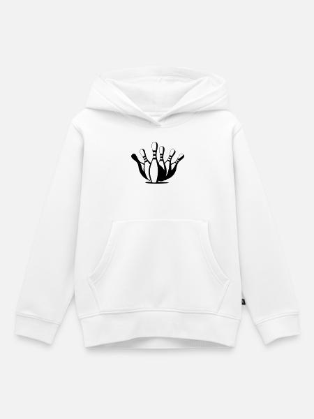 Bowling - Kinder Premium Organic Hoodie - Weiß