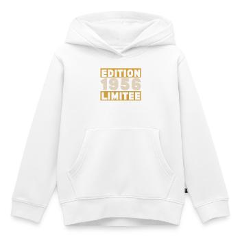 1956 70 ans Anniversaire Vintage Cadeau - Sweat Premium à capuche enfant bio - blanc - Devant - AI Model Kid Female (0cm)
