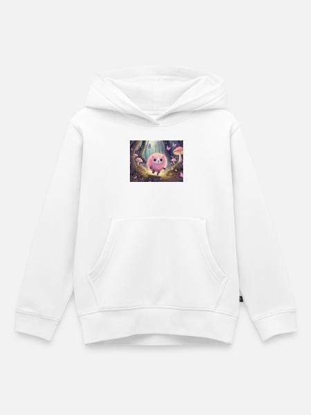 Fluffiges Waldkätzchen im Feenwald - Kinder Premium Organic Hoodie - Weiß