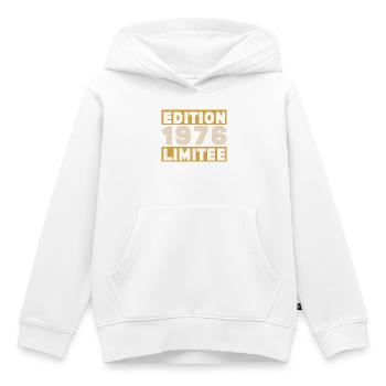 1976 50 ans Anniversaire Vintage Cadeau - Sweat Premium à capuche enfant bio - blanc - Devant - AI Model Kid Female (0cm)