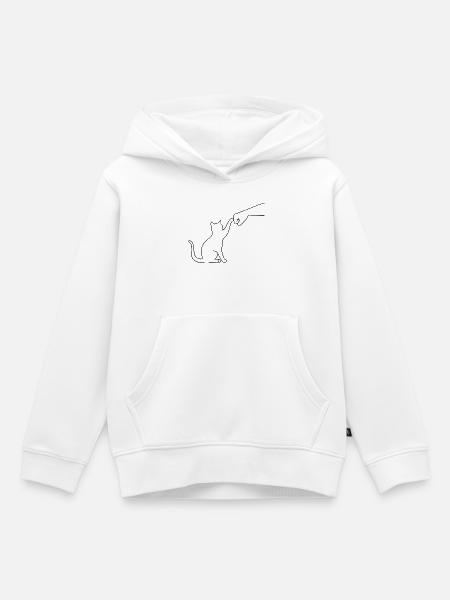 Katze Pfote lustig - Kinder Premium Organic Hoodie - Weiß