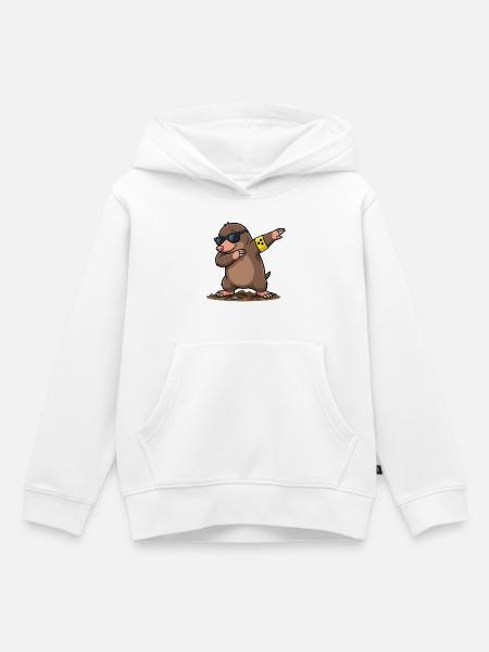 Dabbing Maulwurf - Kinder Premium Organic Hoodie - Weiß