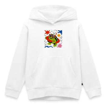 Frosch mit Taucherbrille - Kinder Premium Organic Hoodie - Weiß - Vorne - AI Model Kid Female (0cm)