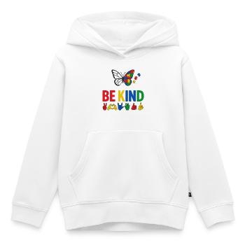 Autismus Sei freundlich Bewusstsein | Bunter Schmetterling - Kinder Premium Organic Hoodie - Weiß - Vorne - AI Model Kid Female (0cm)