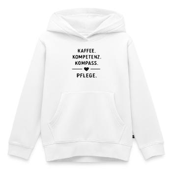 Kaffee Kompetenz Kompass Pflege - Kinder Premium Organic Hoodie - Weiß - Vorne - AI Model Kid Female (0cm)