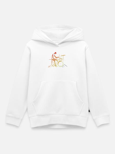Schlagzeuger Retro Style - Kinder Premium Organic Hoodie - Weiß