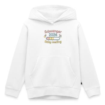 Schwanger 2026 Baby Loading Design - Kinder Premium Organic Hoodie - Weiß - Vorne - AI Model Kid Female (0cm)