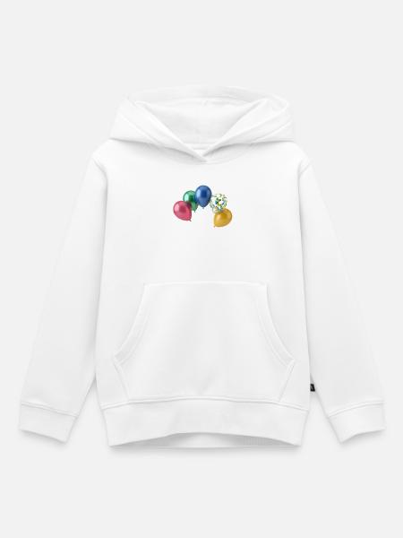 Bunte Luftballons - Kinder Premium Organic Hoodie - Weiß