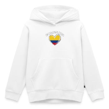 Colombian Flag Colombia Heart Patriotic - Kids Premium Organic Hoodie - white - Front - AI Model Kid Female (0cm)