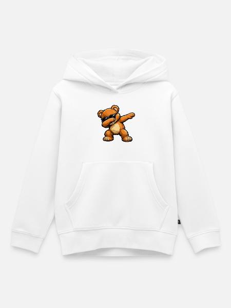 Dabbing Teddy - Kinder Premium Organic Hoodie - Weiß