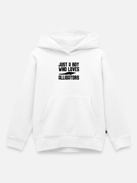 Alligator Reptil - Kinder Premium Organic Hoodie - Weiß