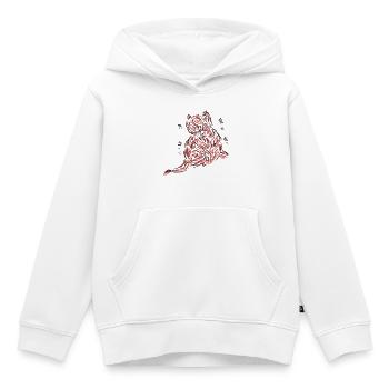 Abstrakte Katze Pinselstrich Kunst - Kinder Premium Organic Hoodie - Weiß - Vorne - AI Model Kid Female (0cm)