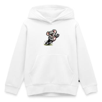 Süßer Koala spielt Rugby - Kinder Premium Organic Hoodie - Weiß - Vorne - AI Model Kid Female (0cm)